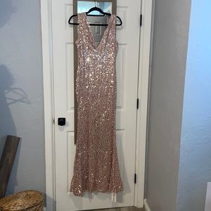 Gold sequin dress